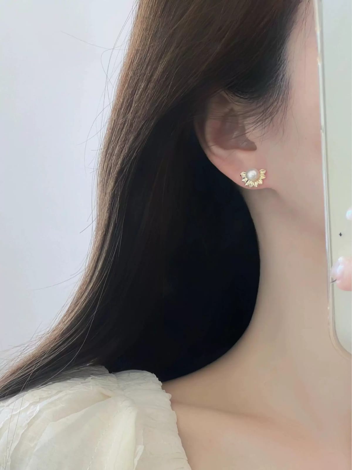 Pearl Sunburst Earings