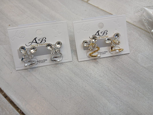 Butterfly pearl elegance studs